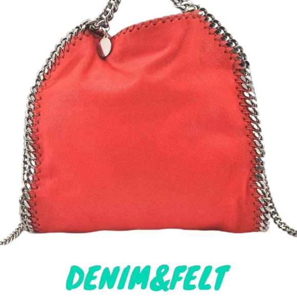 Stella McCartney Red Leather Falabella Mini Shoulder Hand Bag/Purse | PRELOVED♥️ - Picture 1 of 16